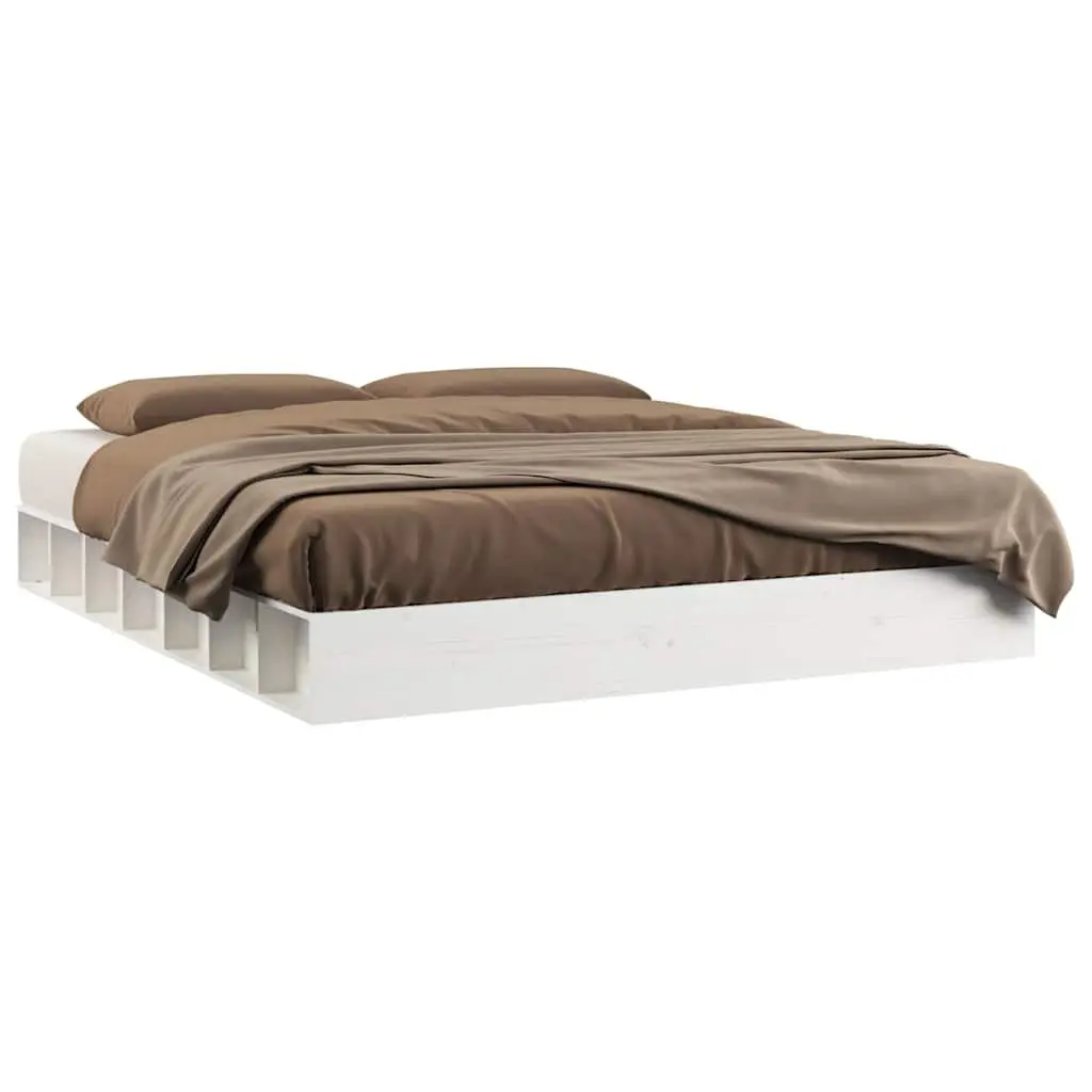 King Size Bed Frame 150x200 cm White Pine Wood
