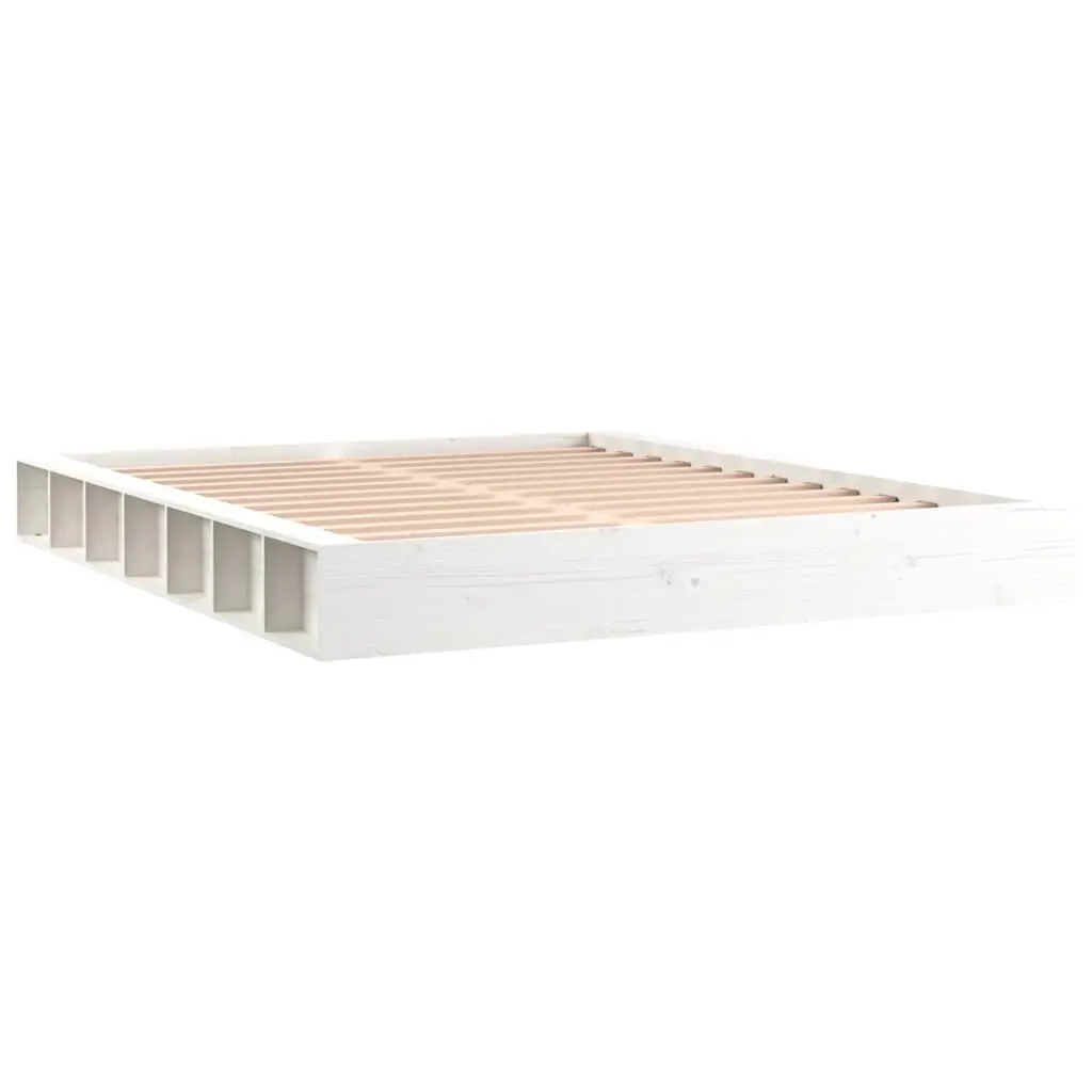 King Size Bed Frame 150x200 cm White Pine Wood
