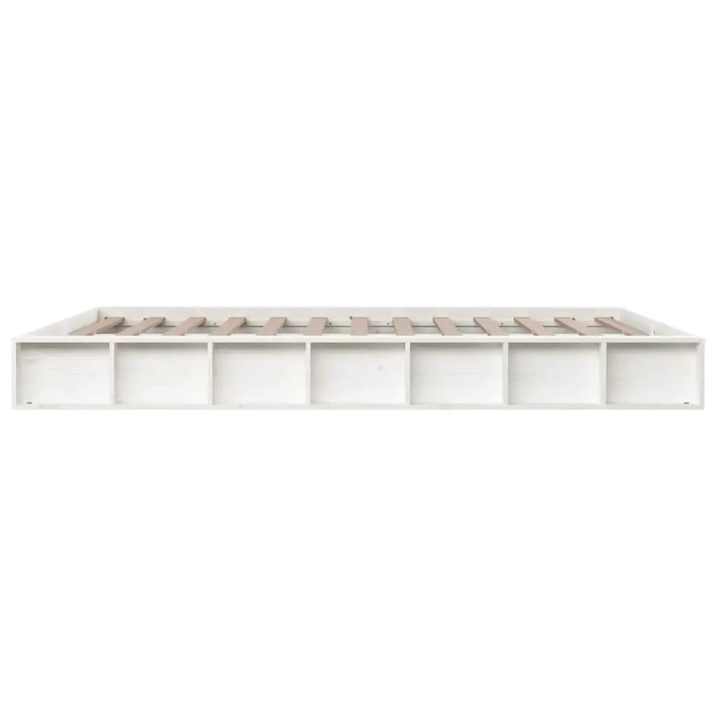King Size Bed Frame 150x200 cm White Pine Wood