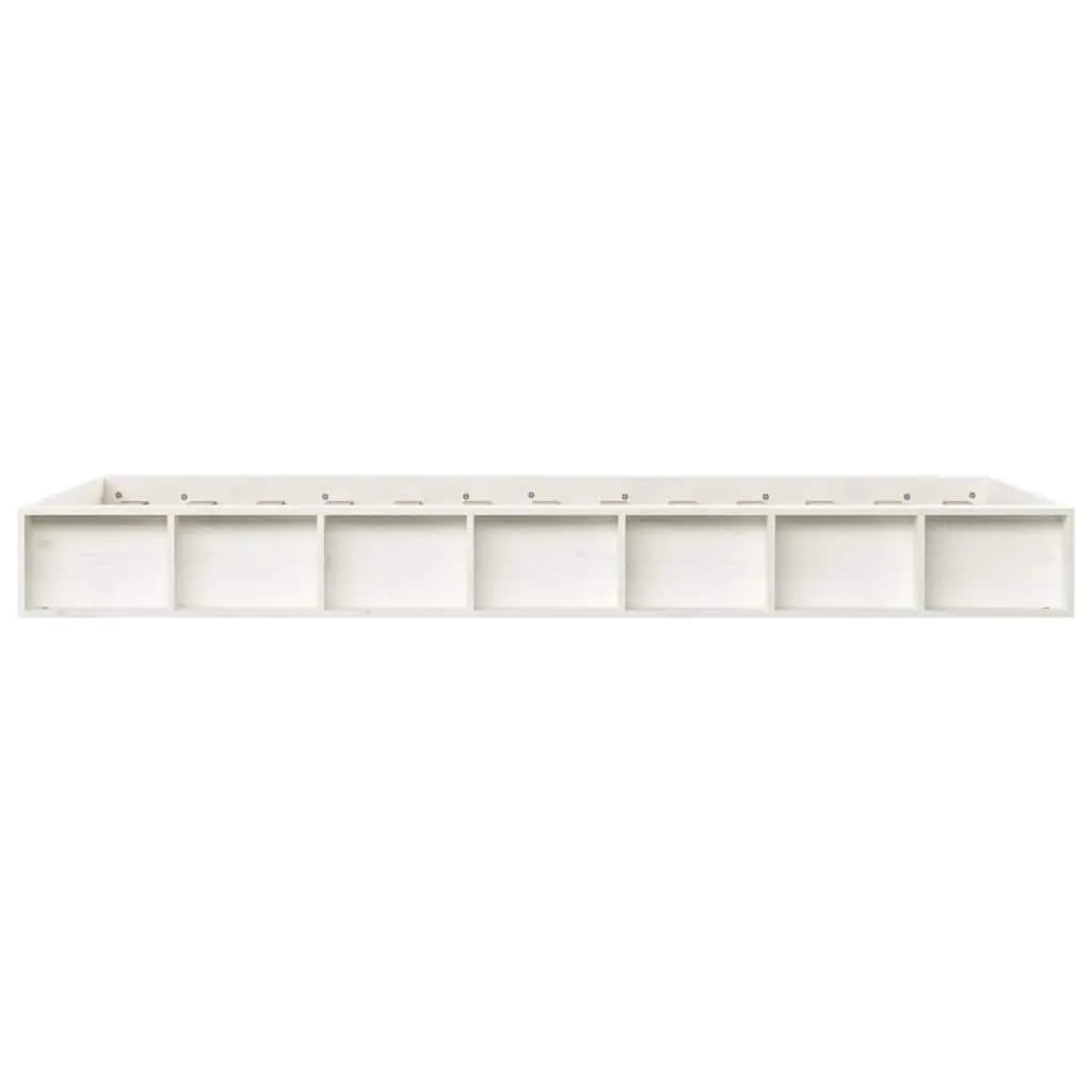White Solid Wood Bed Frame 135x190 cm with Slatted Base