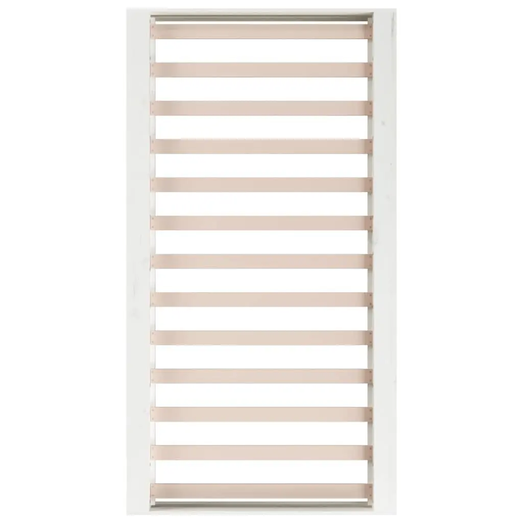 White Solid Wood Bed Frame 135x190 cm with Slatted Base