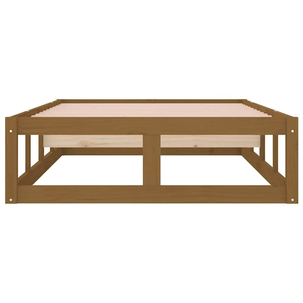 Solid Wood Bed Frame in Brown for Single Bedrooms