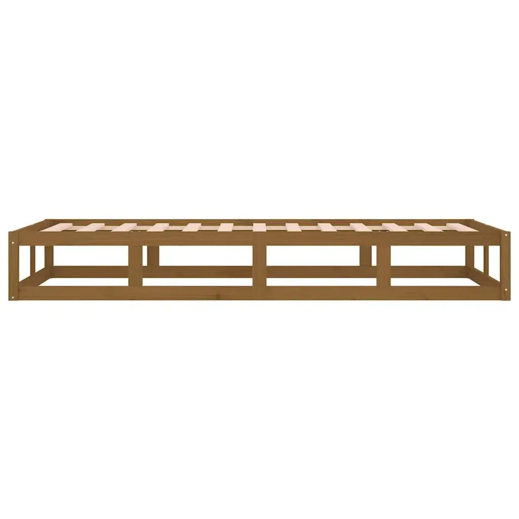 Solid Wood Bed Frame in Brown for Single Bedrooms