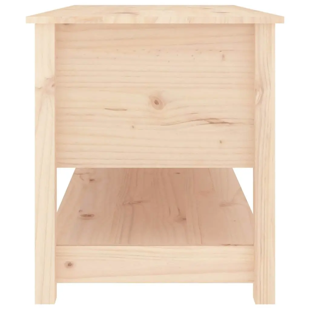 Brown Solid Pine Wood Coffee Table with Storage