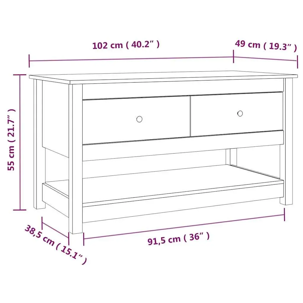 Brown Solid Pine Wood Coffee Table with Storage