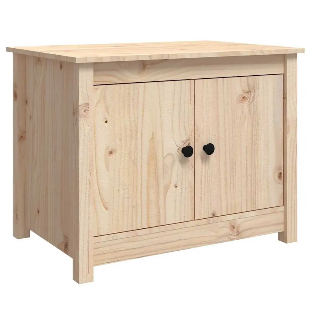 Coffee Table 71x49x55cm Solid Pine Wood Storage Compartments Brown Accent