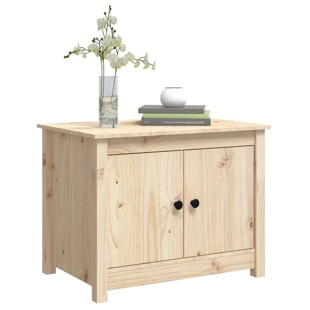 Coffee Table 71x49x55cm Solid Pine Wood Storage Compartments Brown Accent