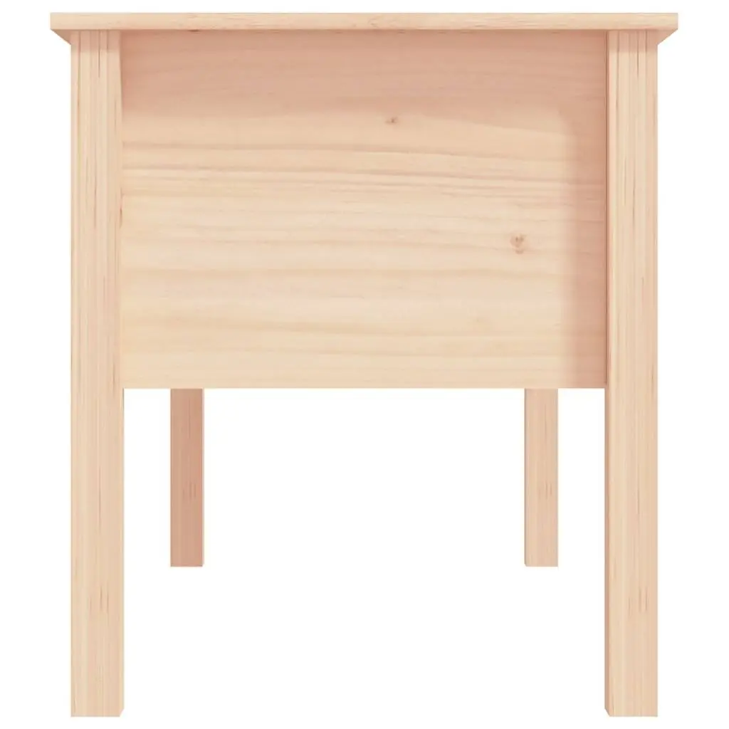 Brown Solid Wood Pine Coffee Table with Storage Drawers