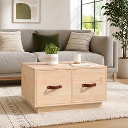 Rustic Brown Coffee Table with 2 Drawers