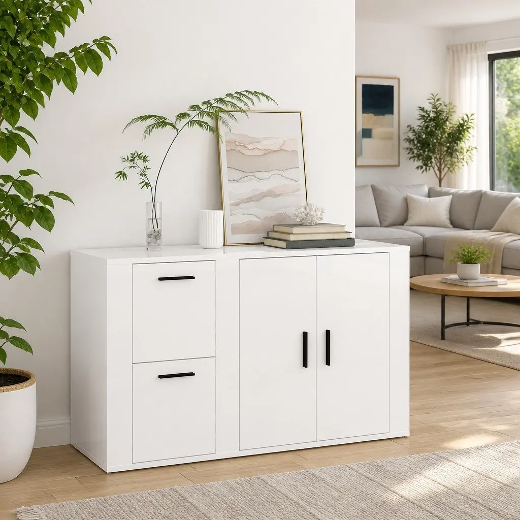 High Gloss White Storage Cabinet Sideboard