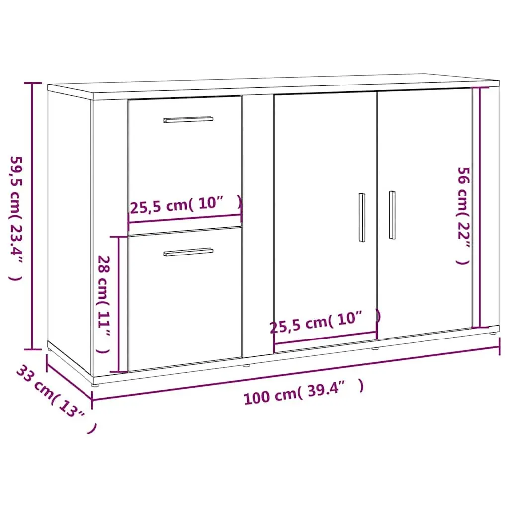 High Gloss White Storage Cabinet Sideboard