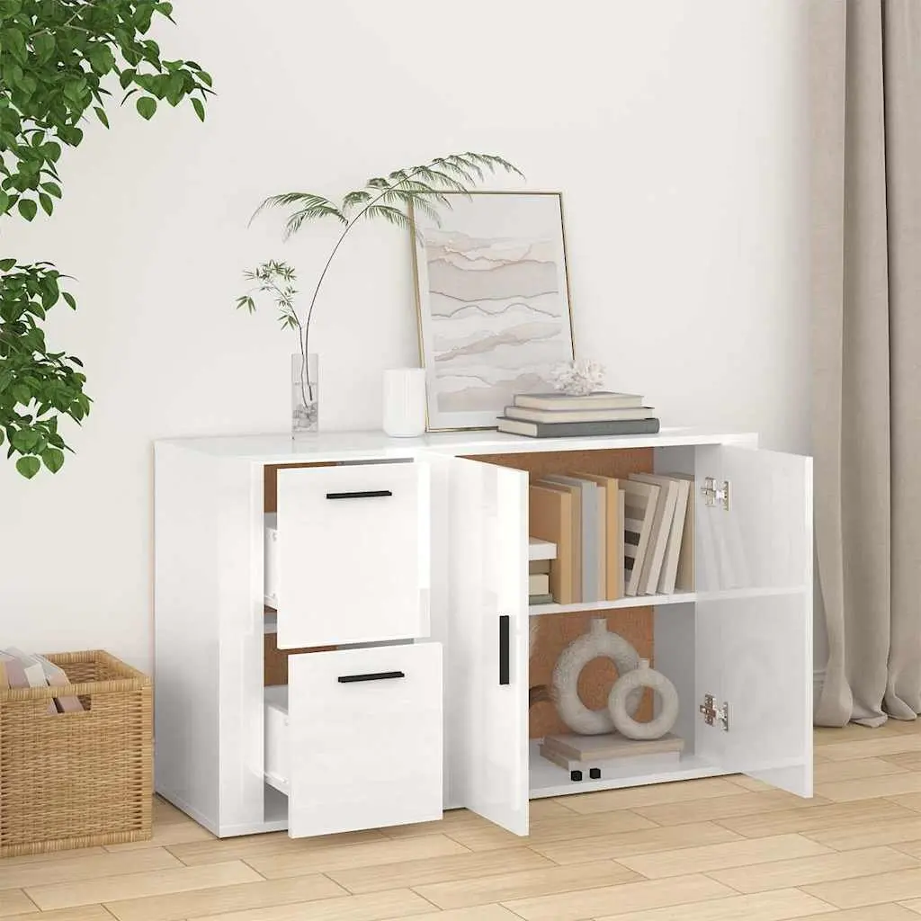 High Gloss White Storage Cabinet Sideboard