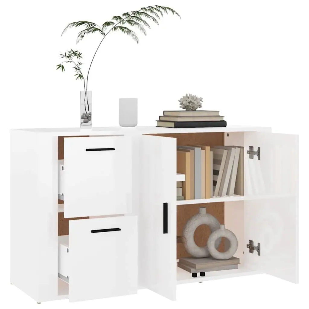 High Gloss White Storage Cabinet Sideboard
