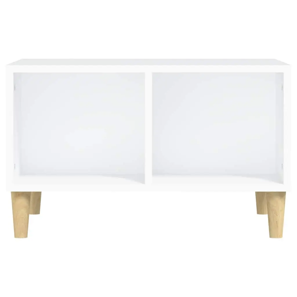 Coffee Table Scandinavian White 60x50x36.5 cm Engineered Wood with 4 Open Storage Compartments