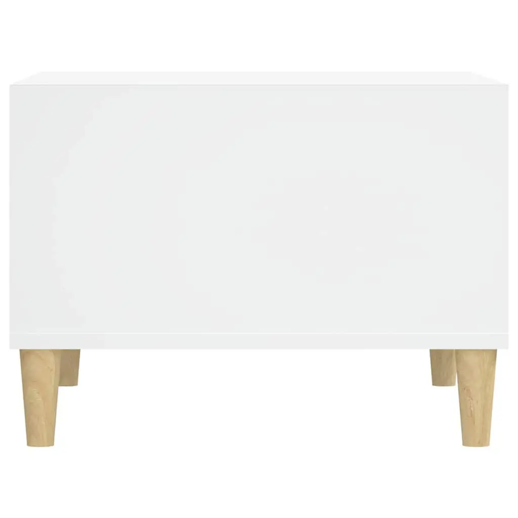 Coffee Table Scandinavian White 60x50x36.5 cm Engineered Wood with 4 Open Storage Compartments