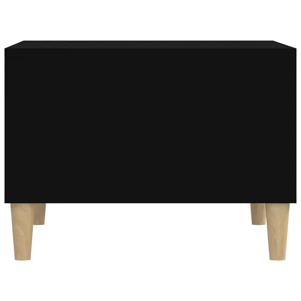 Scandinavian Style Coffee Table Black Engineered Wood Open Compartments 60L x 50W x 36.5H cm