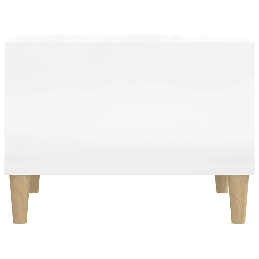 Coffee Table White High Gloss 60x50x36.5 cm Engineered Wood with Open Storage Compartments