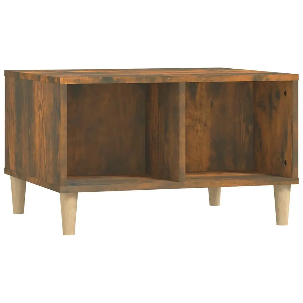 Coffee Table Smoked Oak Scandinavian Style 60 x 50 x 36.5 cm Engineered Wood