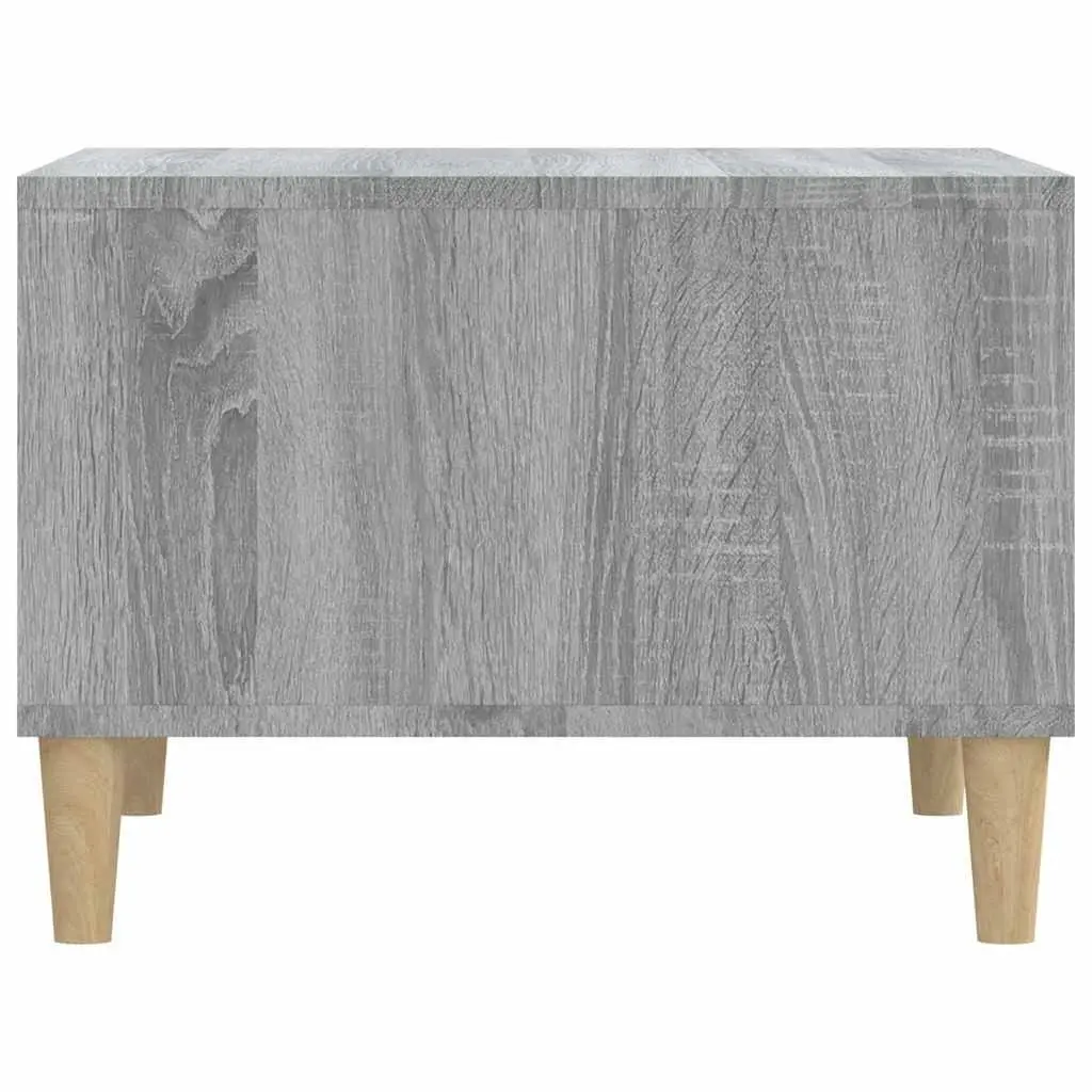 Coffee Table Grey Engineered Wood 60 x 50 x 36.5 cm with Storage Compartments Open Shelving for Living Room