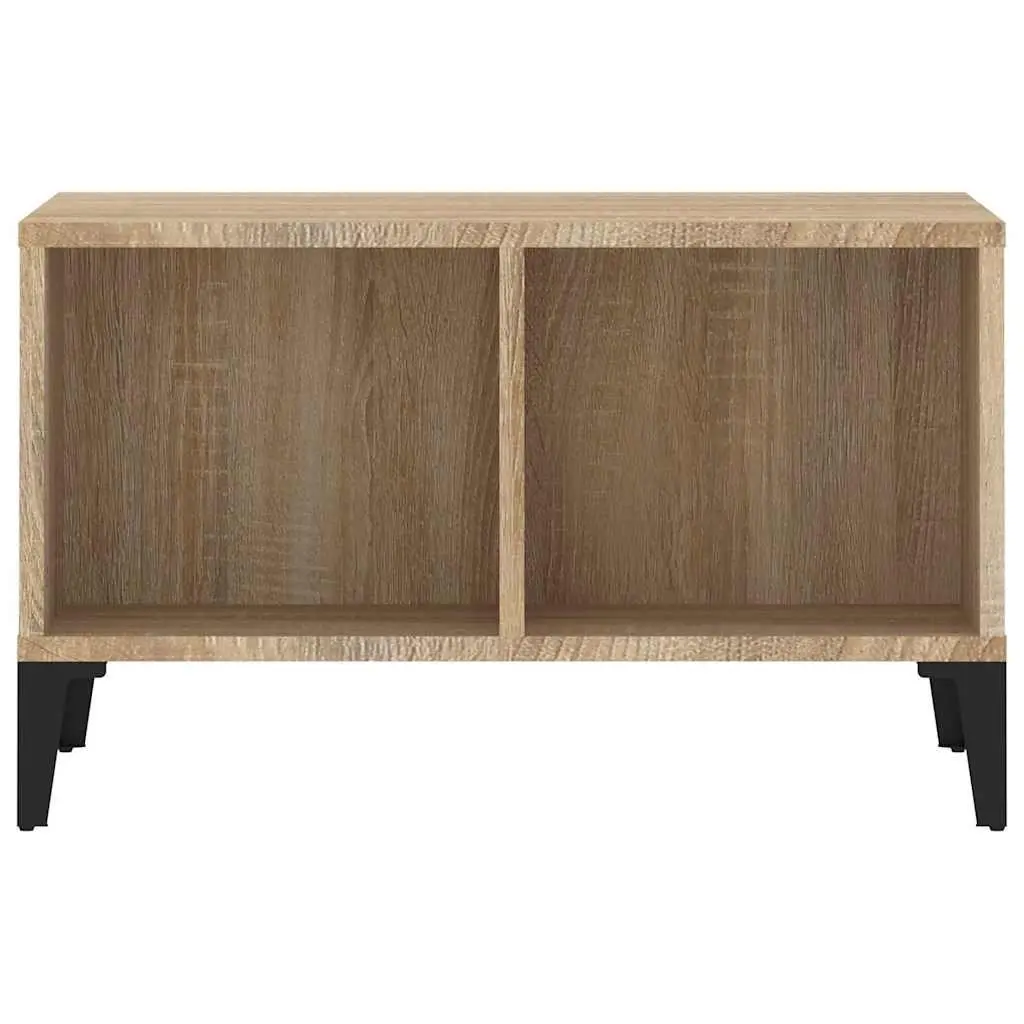 Coffee Table Brown Open Storage Compartments 60x50x36.5cm Engineered Wood with Metal Feet