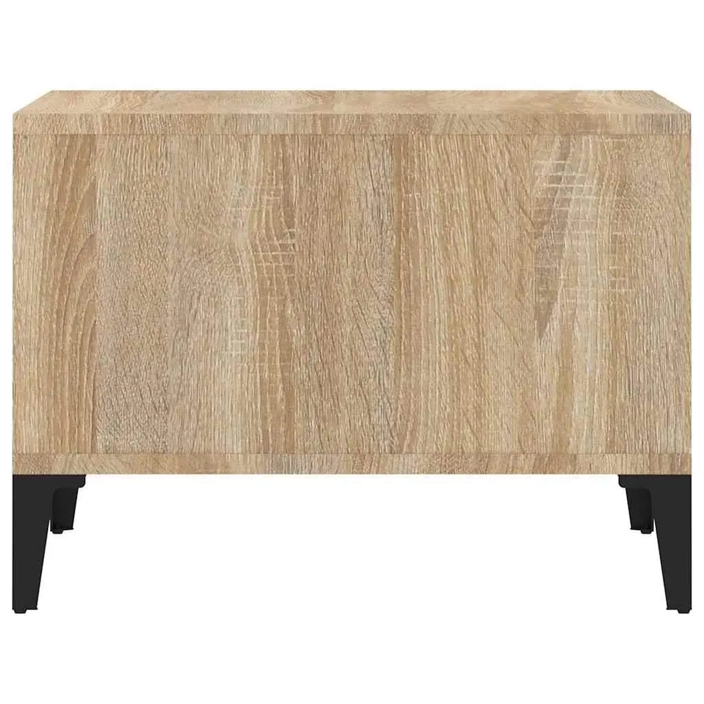 Coffee Table Brown Open Storage Compartments 60x50x36.5cm Engineered Wood with Metal Feet