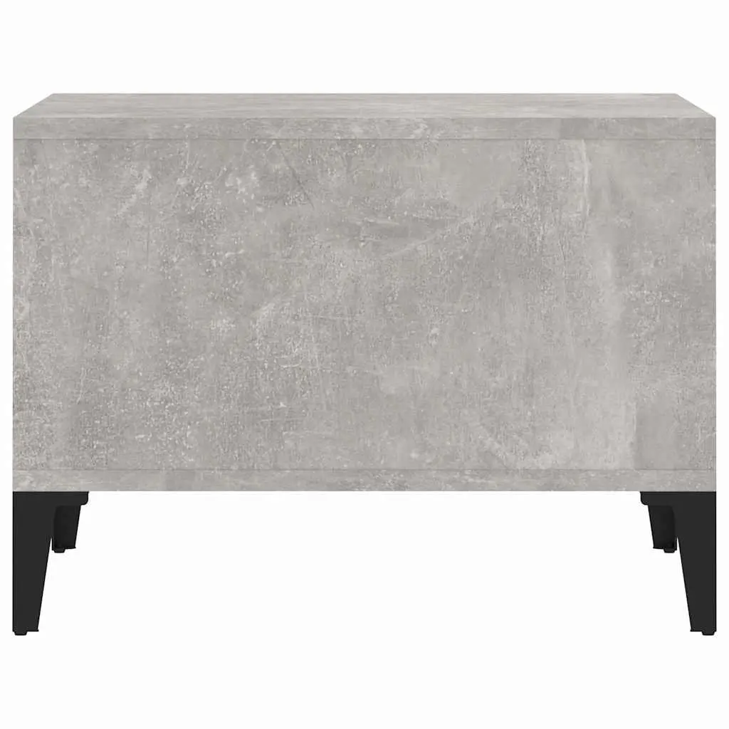 Coffee Table Grey Industrial Style 60W x 50D x 36.5H cm Engineered Wood with Metal Feet