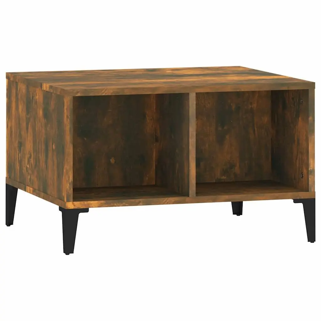 Coffee Table Industrial Style Brown Engineered Wood with Metal Feet