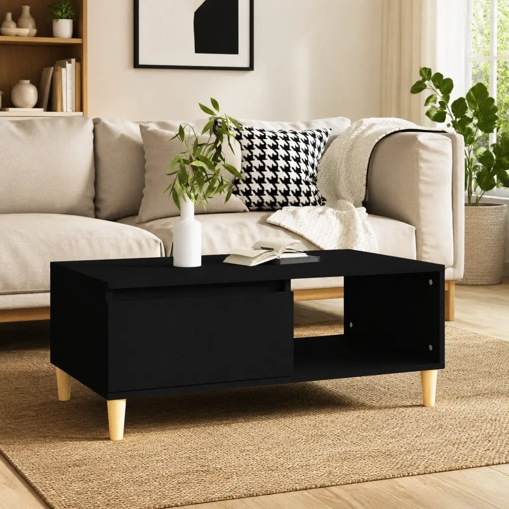 Coffee Table Black Scandinavian Style 90 x 50 x 36.5 cm Engineered Wood