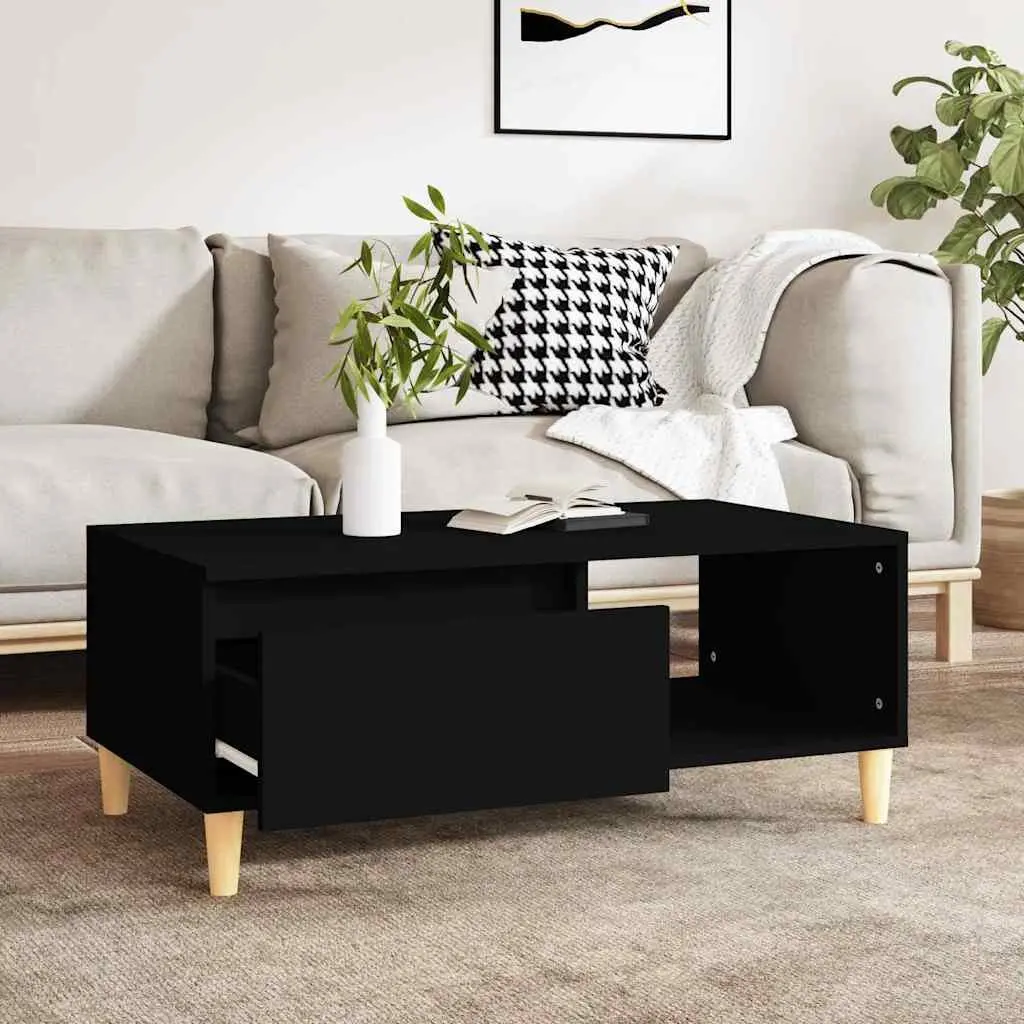 Coffee Table Black Scandinavian Style 90 x 50 x 36.5 cm Engineered Wood