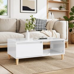 Scandinavian Coffee Table With Storage Drawer 90x50x36.5cm