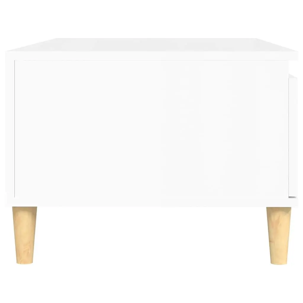 Coffee Table High Gloss White 90x50x36.5cm Engineered Wood with Storage Drawer and Open Compartment