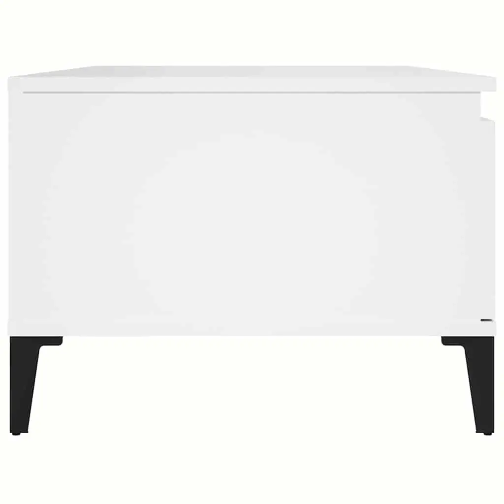 Coffee Table White Engineered Wood 90L x 50W x 36.5H cm with Storage Drawer and Open Compartment