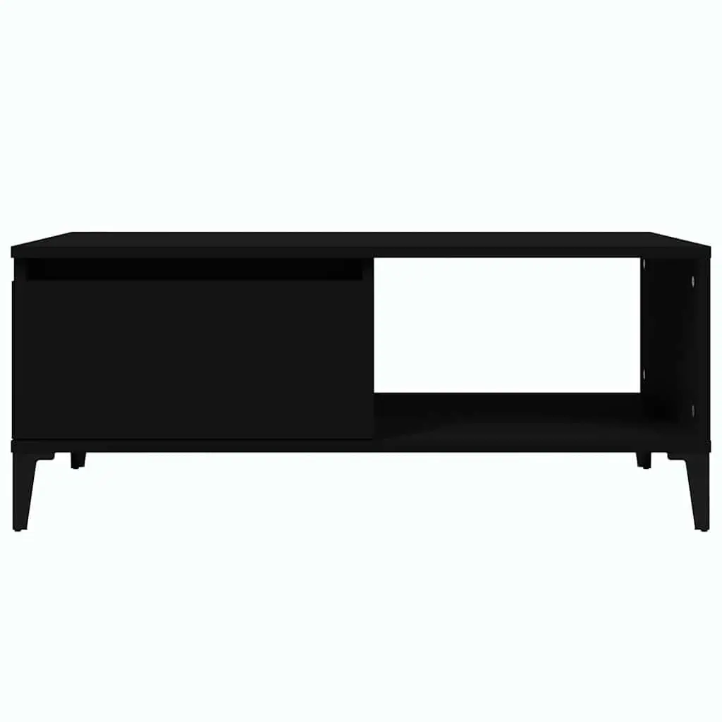 Coffee Table Black Industrial 90 x 50 x 36.5 cm Engineered Wood with Metal Feet