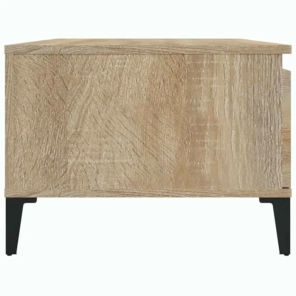 Brown Coffee Table with Storage Drawer and Open Compartment