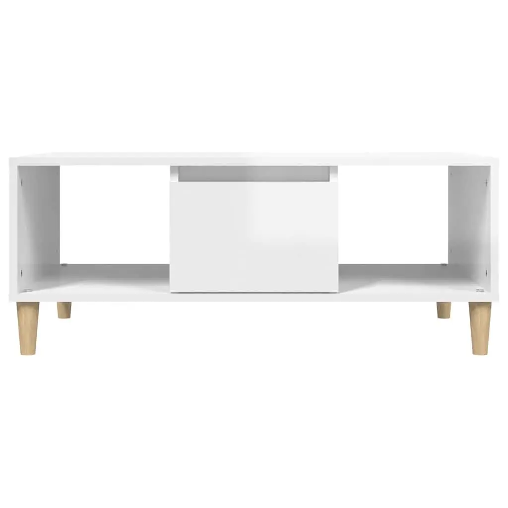 High Gloss White Coffee Table with Storage