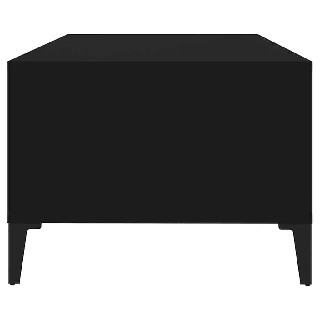 Coffee Table Black Engineered Wood 90L x 50W x 36.5H cm with Storage Drawer and Open Compartments