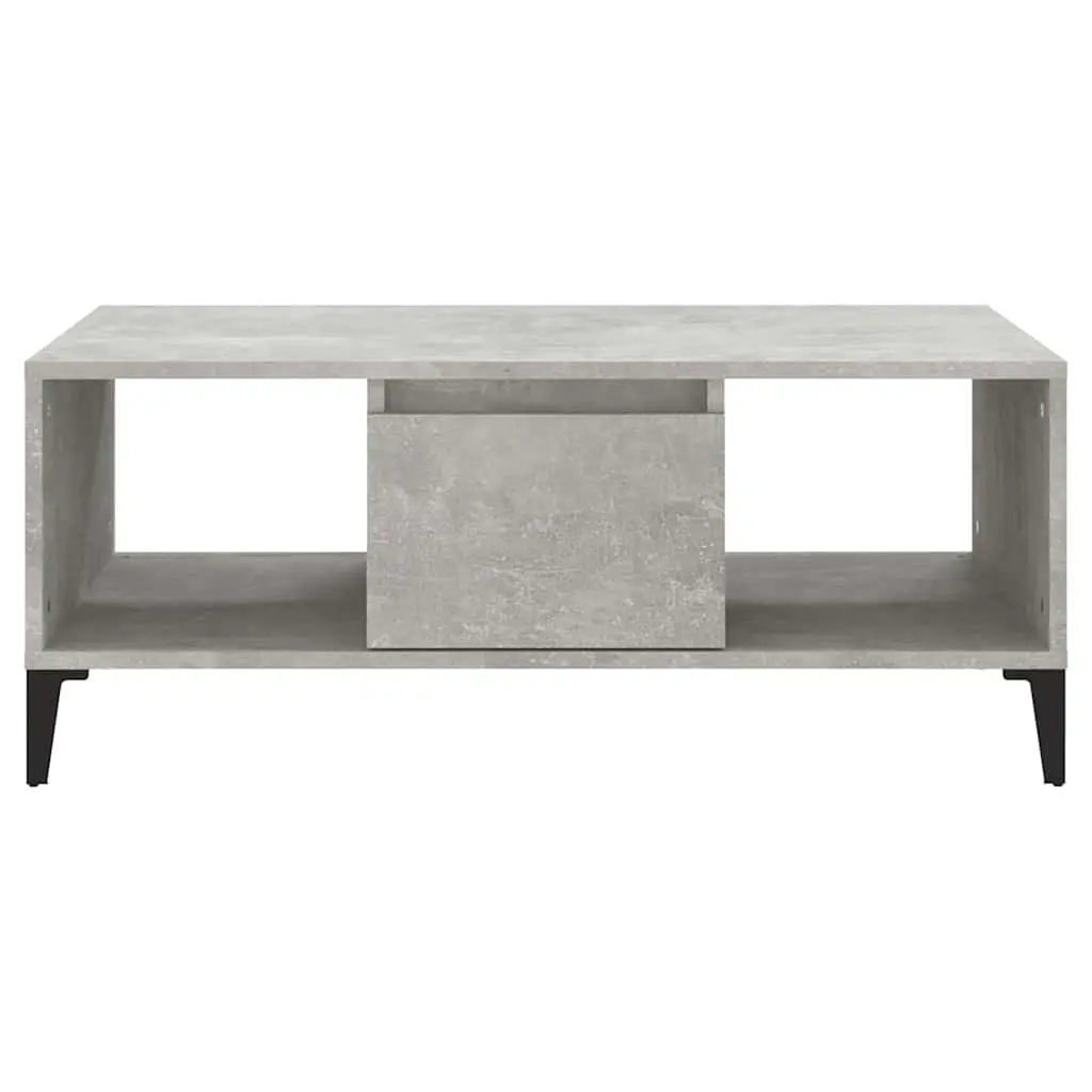 Grey Coffee Table with Drawer and Open Storage 90x50x36.5 cm