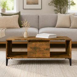 Stylish Coffee Table with Drawer and Open Storage