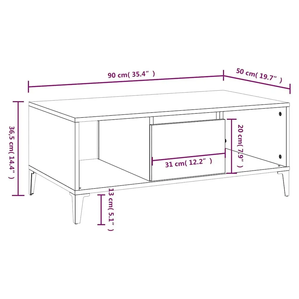 Coffee Table with Drawer and Open Storage