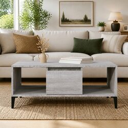 Grey Sonoma Coffee Table with Storage Drawers