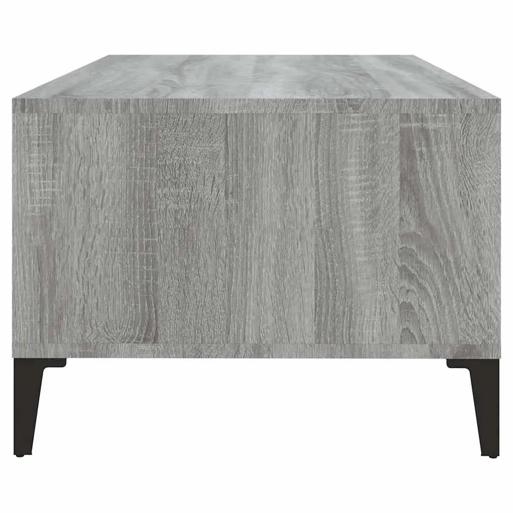 Coffee Table Grey Industrial Storage Engineered Wood with Drawer Compartments