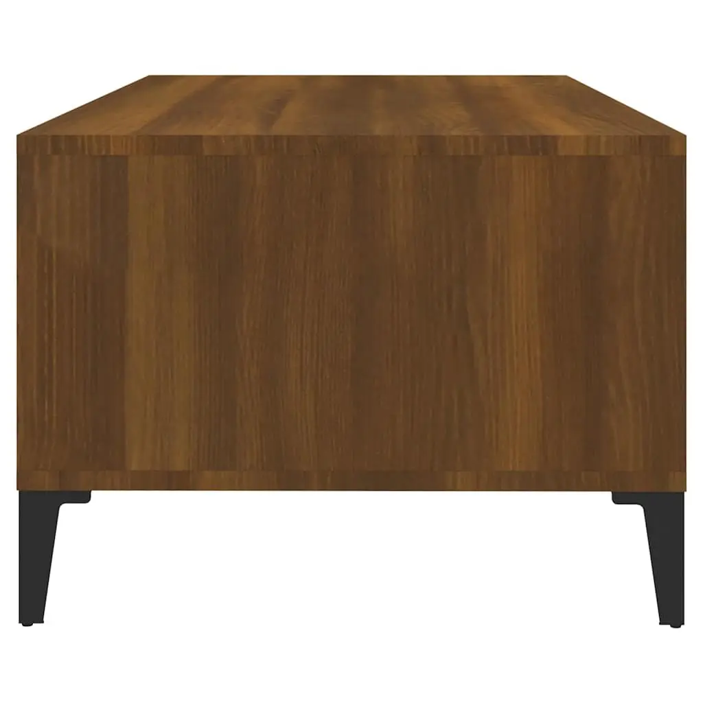 Coffee Table Industrial Style Brown Oak 90x50x36.5 cm Engineered Wood with Metal Feet