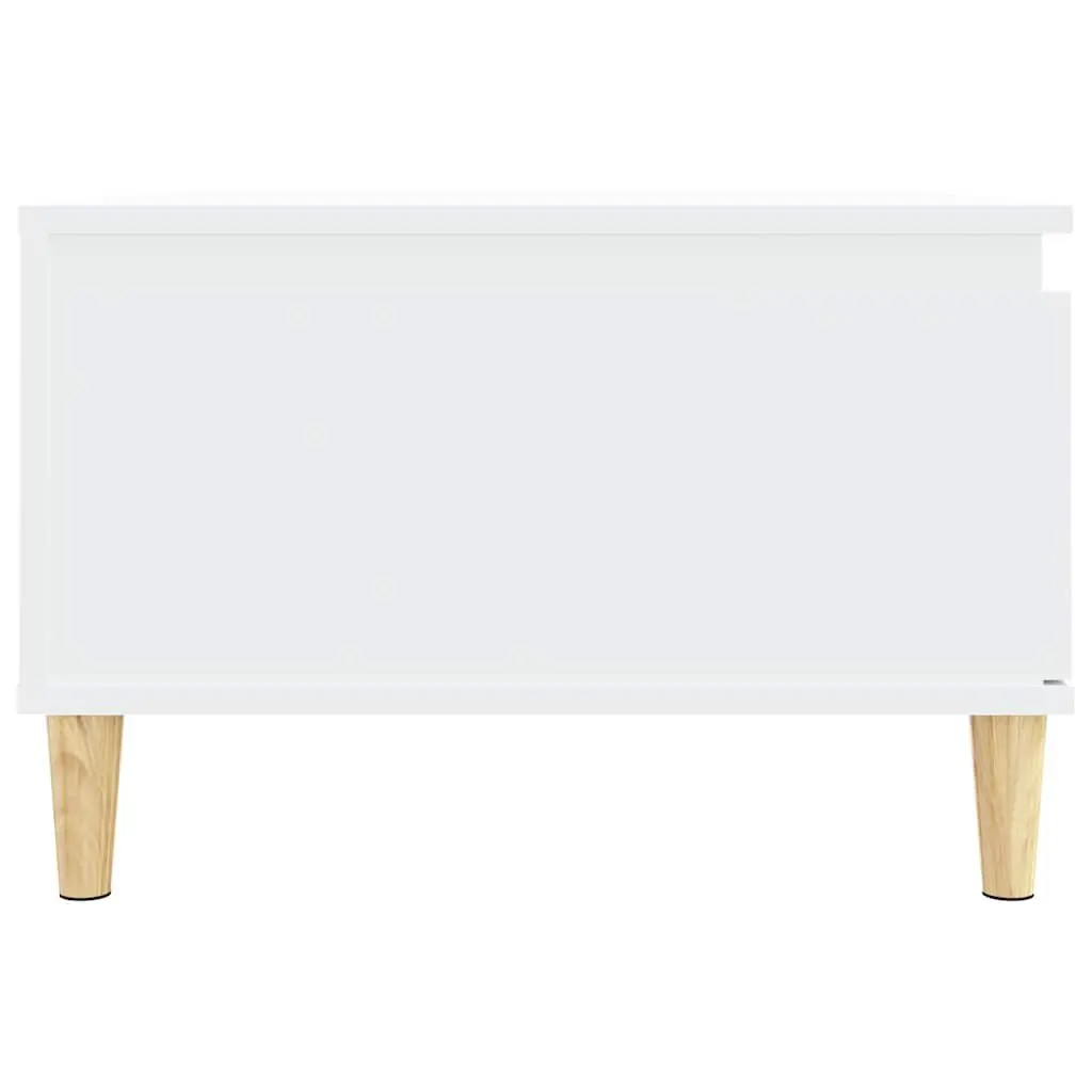 Coffee Table White Modern 55 x 55 x 36.5 cm Engineered Wood with Drawer Storage