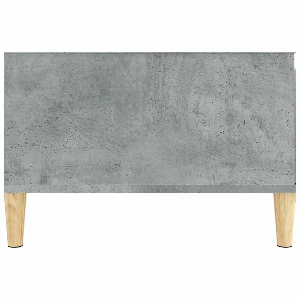 Coffee Table Grey 55x55x36.5cm Engineered Wood with Eucalyptus Wood Feet Storage Drawer Open Compartment