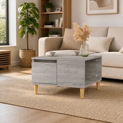 Grey Sonoma Coffee Table with Storage Drawer 55x55 cm