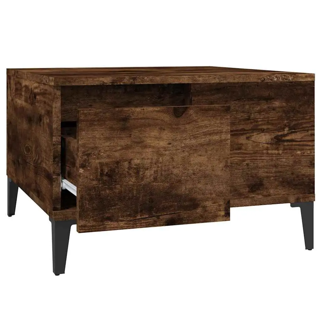 Coffee Table Brown Engineered Wood with Storage Drawer and Open Compartment