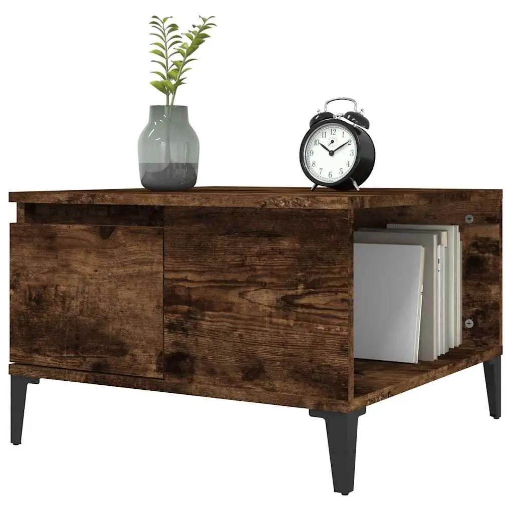 Coffee Table Brown Engineered Wood with Storage Drawer and Open Compartment