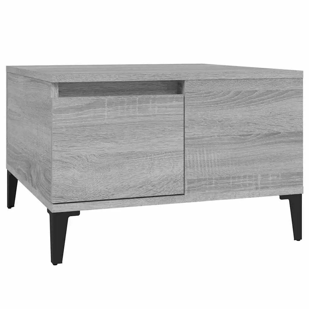 Coffee Table Grey Sonoma Engineered Wood with Metal Feet 55 x 55 x 36.5 cm