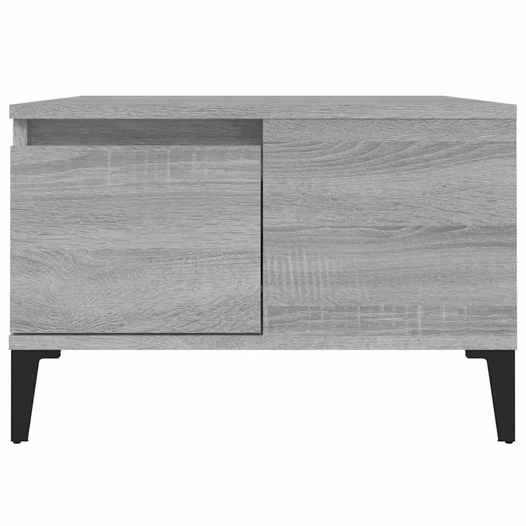Coffee Table Grey Sonoma Engineered Wood with Metal Feet 55 x 55 x 36.5 cm
