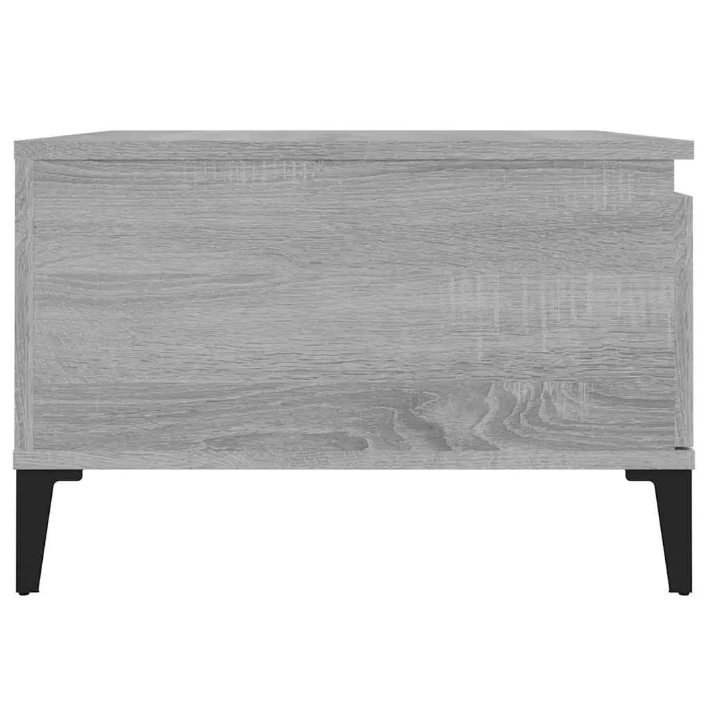 Coffee Table Grey Sonoma Engineered Wood with Metal Feet 55 x 55 x 36.5 cm